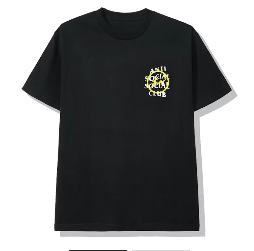 Anti Social Social Club x Fragment Yellow Bolt Tee (FW19) Black