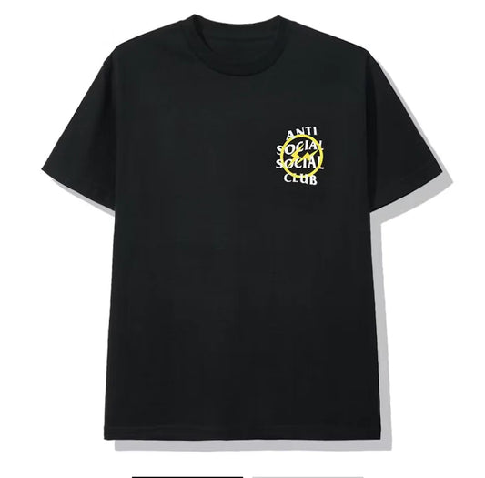 Anti Social Social Club x Fragment Yellow Bolt Tee (FW19) Black